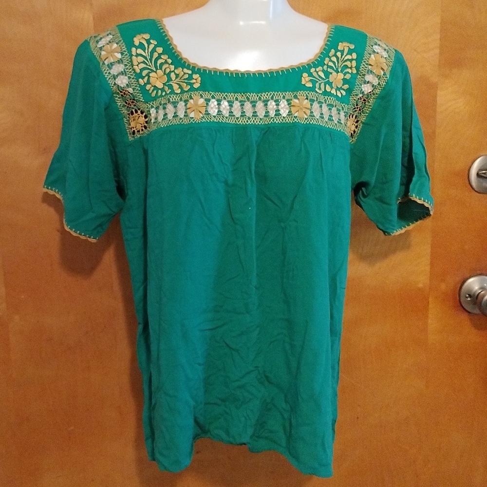 Typical Women Open Back Blouse From Oaxaca